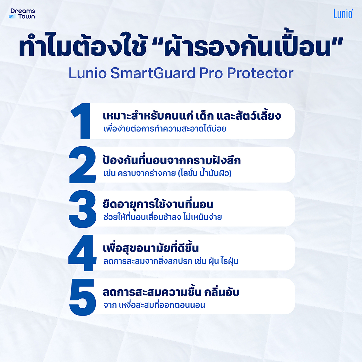 ผ้ารองกันเปื้อน 5 ฟุต LUNIO SMARTGUARD PRO PROTECTOR_5